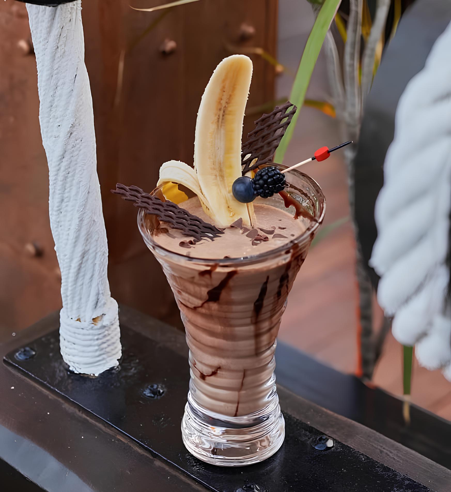 Exotic drink with fresh fruits at Astral Bar, Marbella